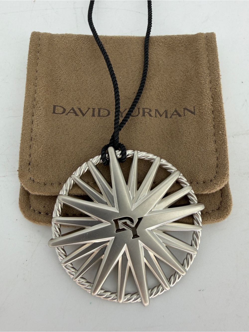 David Yurman Silver Starburst Pendant Necklace